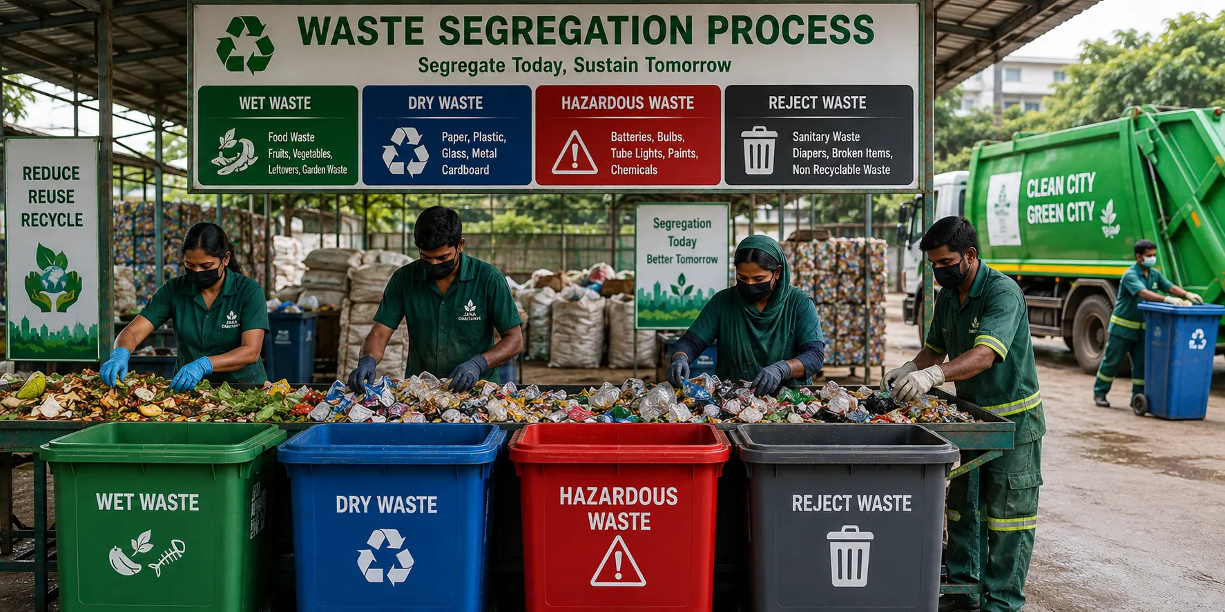 Waste segregation and collection process in an Indian setting