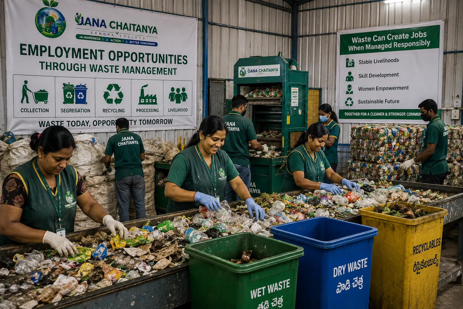 Employment opportunities through waste management